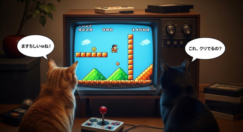 今日はゲームを見てるねこさんに喋ってもらった