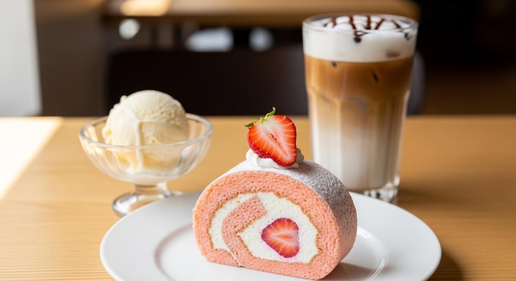 デザートのロースイーツとソイラテのセット