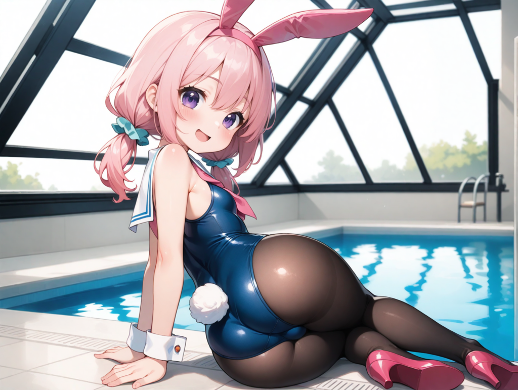 セーラースク水バニーin例のプール