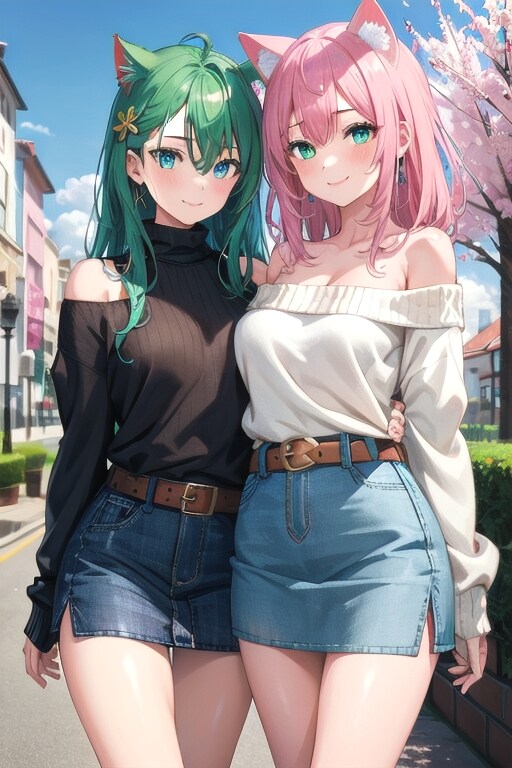 猫耳姉妹の春散歩with春コーデ🐱🌸🐱