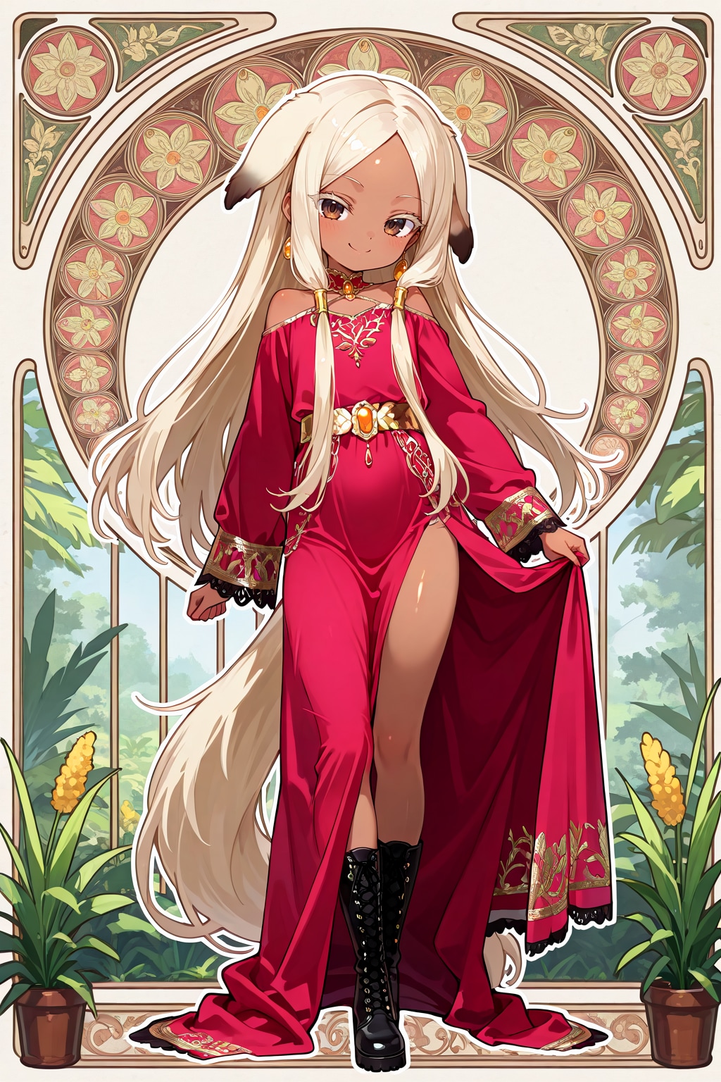 アフガンハウンドの女の子