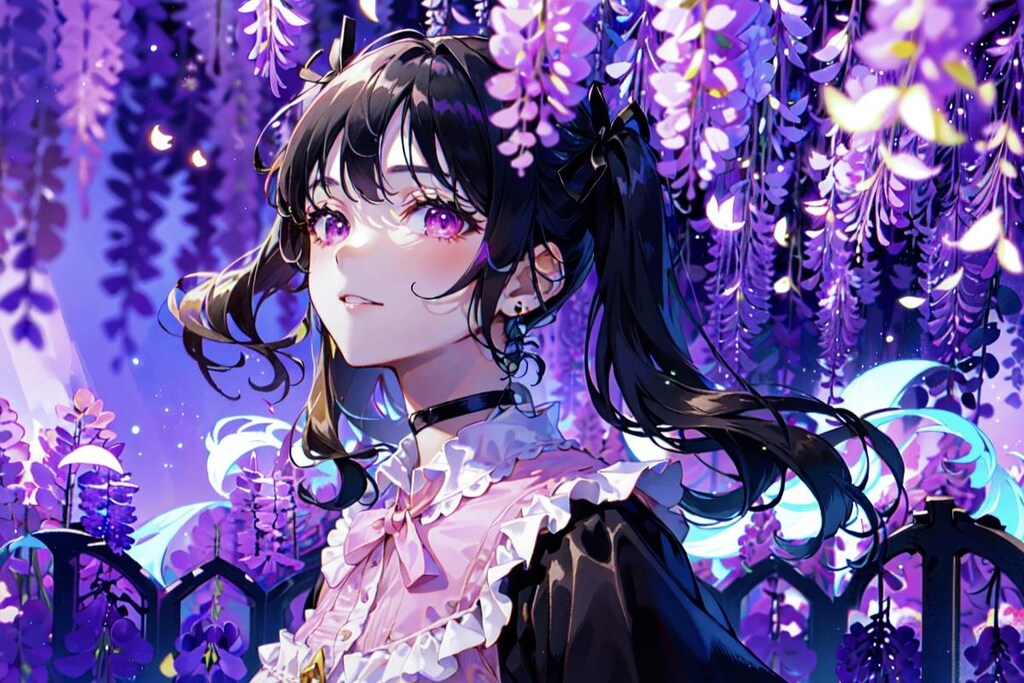 地雷系 × 藤の花：今日はですね、藤の花を見てきました！