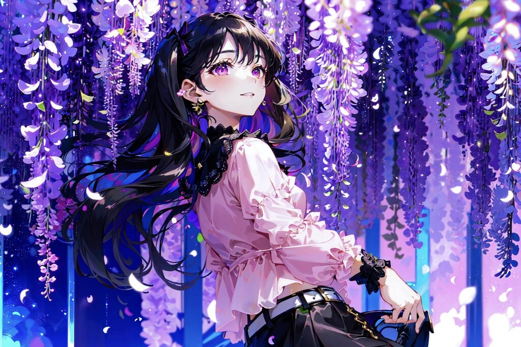 地雷系 × 藤の花：今日はですね、藤の花を見てきました！