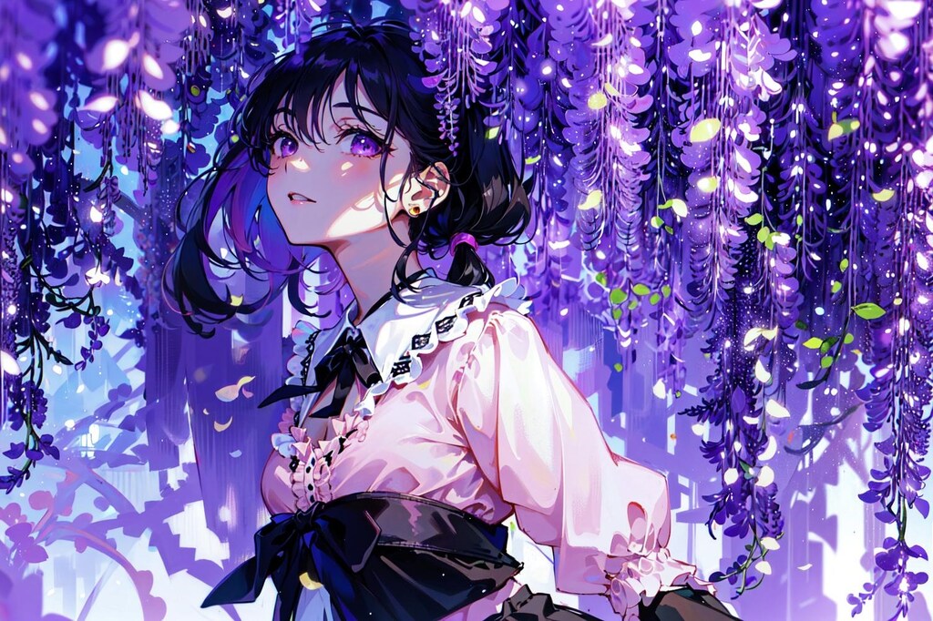 地雷系 × 藤の花：今日はですね、藤の花を見てきました！