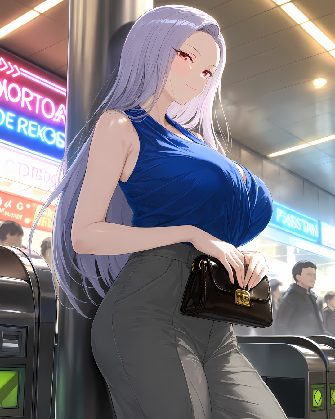 ✨華金の夜、駅の改札前でミレナが待つ大人プレミアムサテン💜