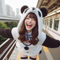 はしゃぐパンダ娘 2枚目