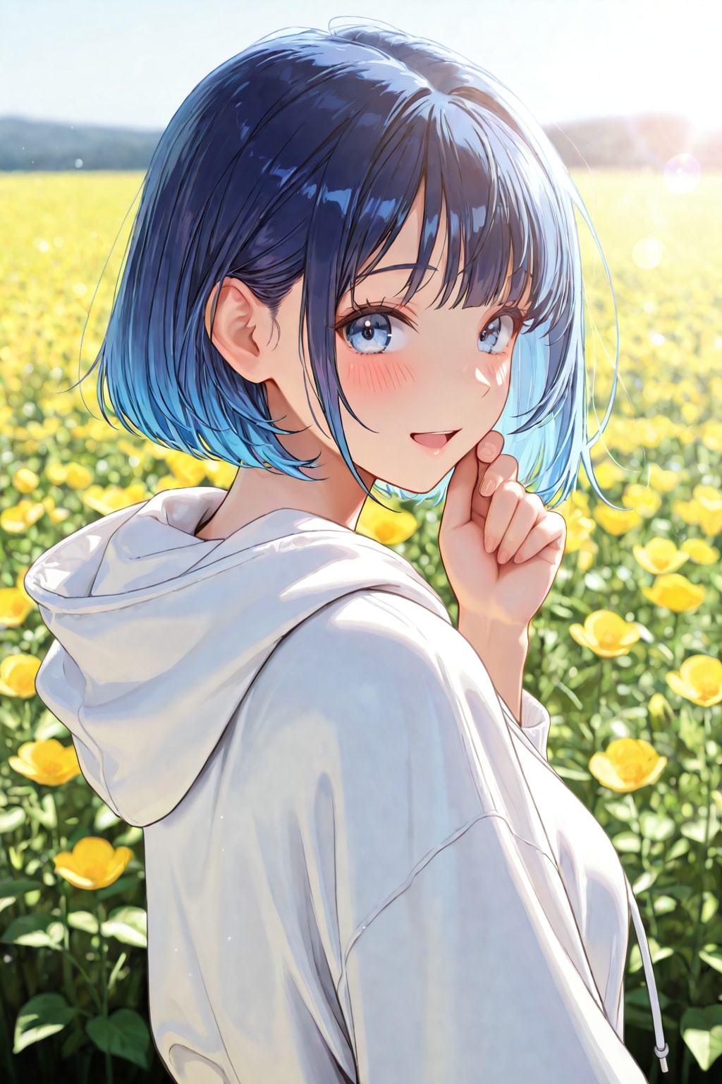 お花畑とWAVEちゃん