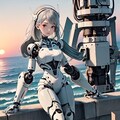 朝焼けの中のメカ娘 6枚目