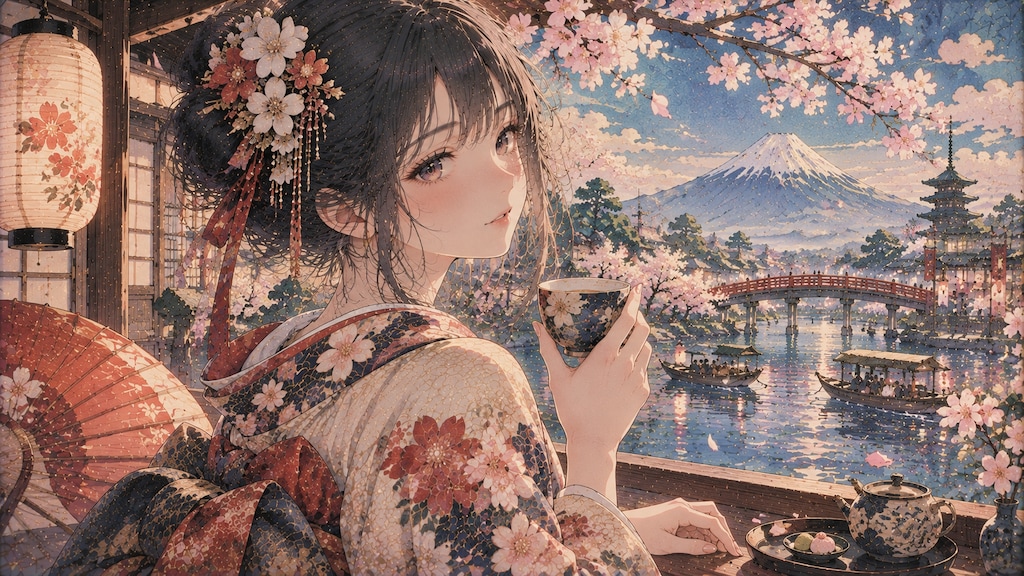 和風美麗イラスト生成GPT：カスタムGPT（GPTs）で作ったイラスト集   無料のChatGPTでも出来る！完成指示文をチャット欄に貼り付けるだけ。  #ChatGPT #カスタムGPT #GPTs