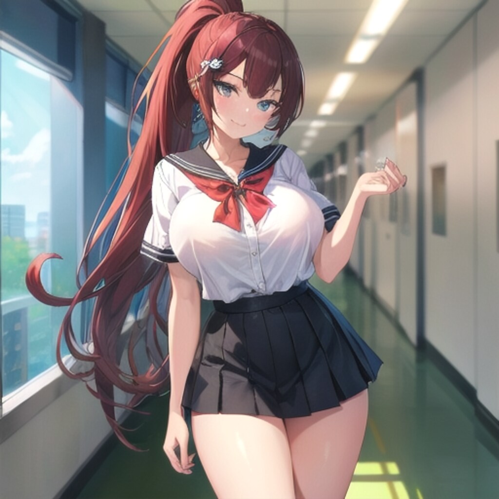 ポニテセーラー娘