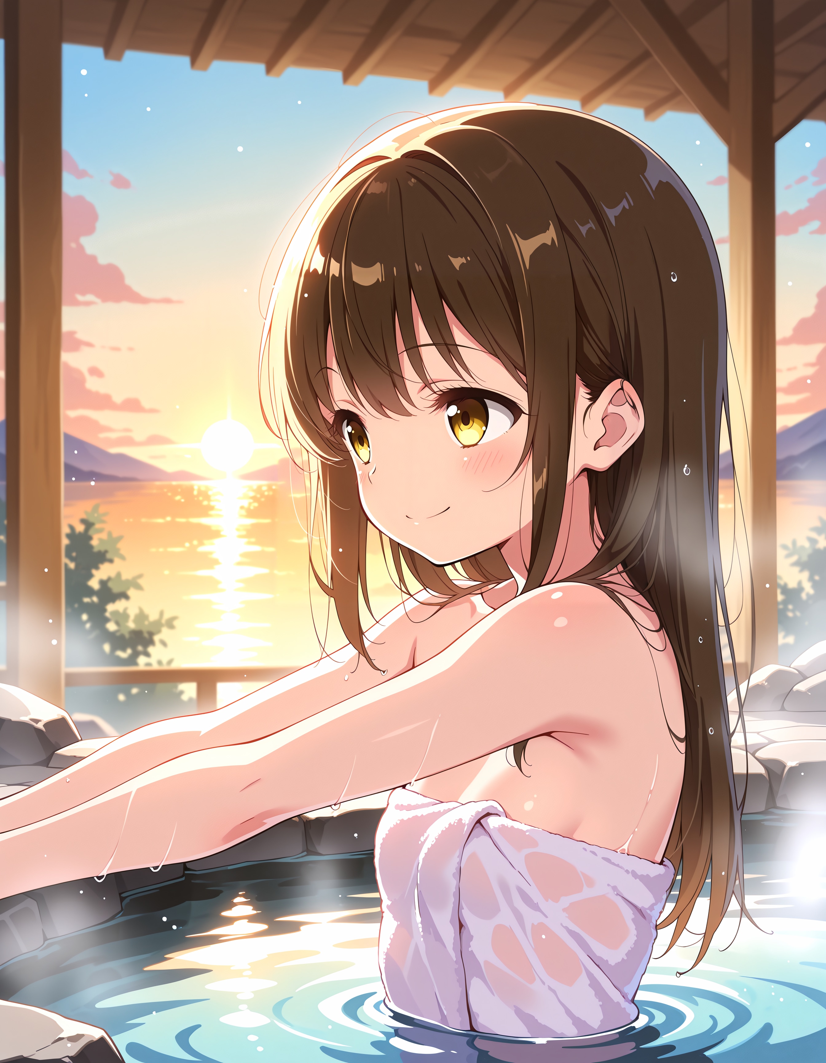 夕日と秘湯のひととき