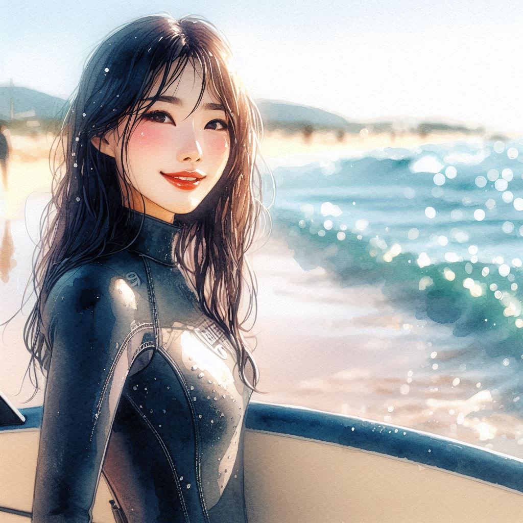 サーフィンデート | の人気AIイラスト・グラビア
