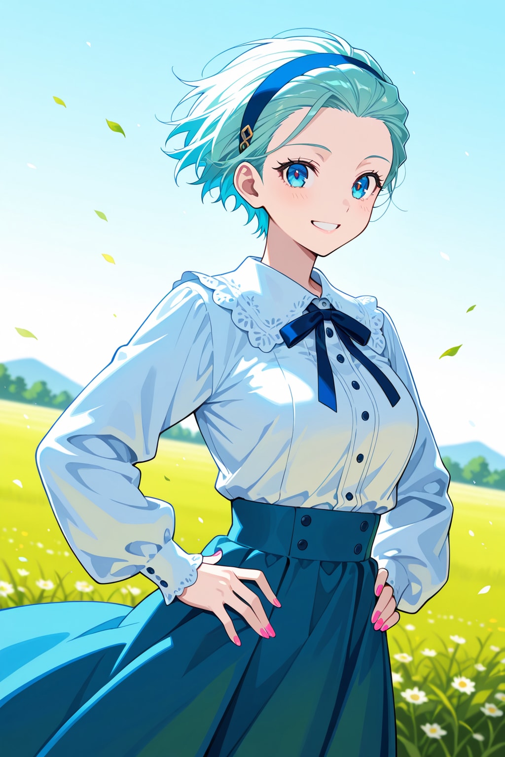 青髪の女の子