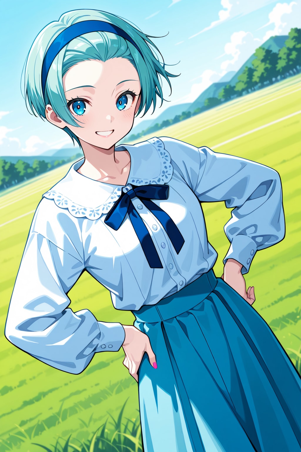 青髪の女の子