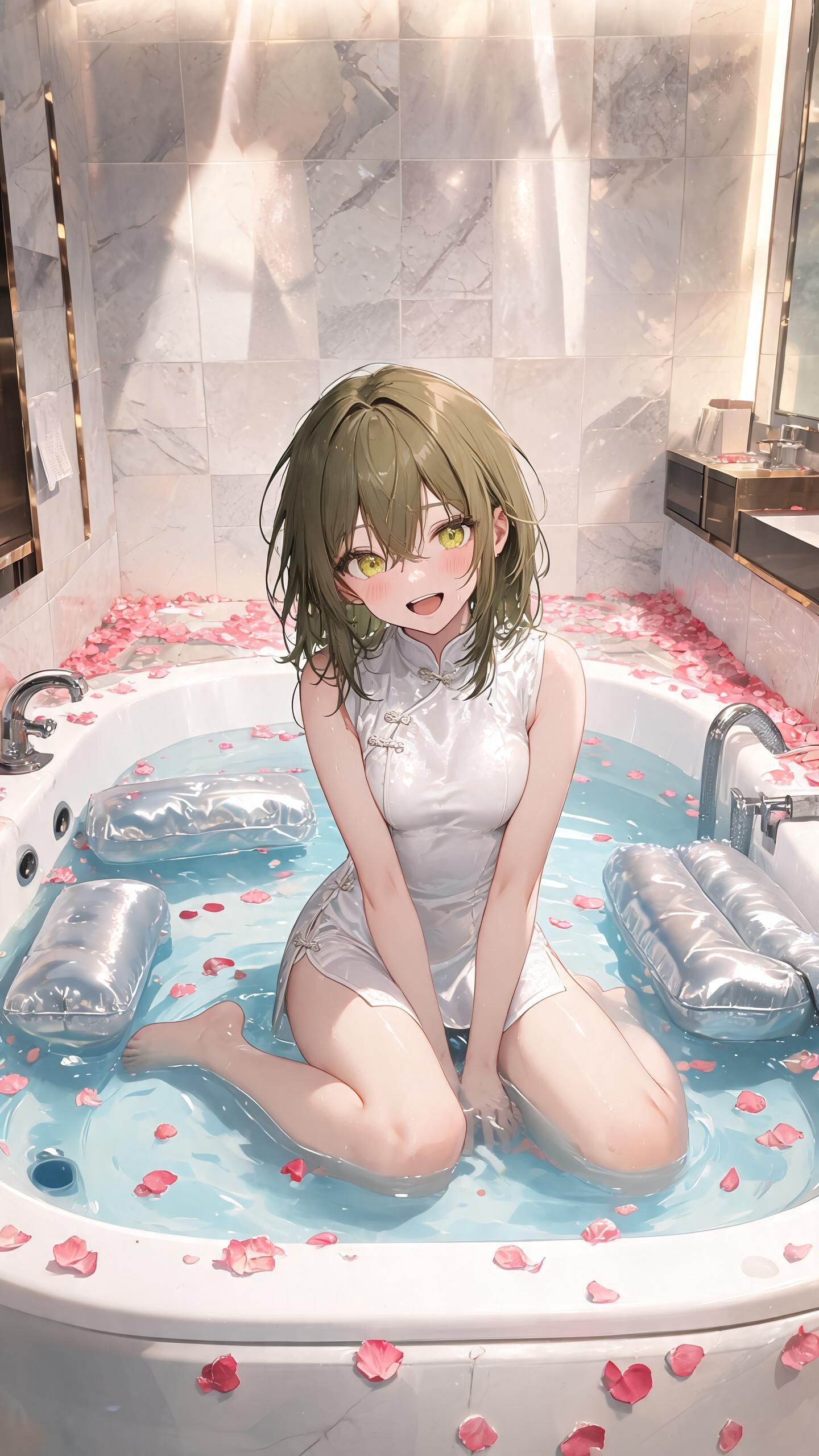 MESSちゃんとイケないお風呂【かろうじて全年齢?】 | の人気AIイラスト・グラビア