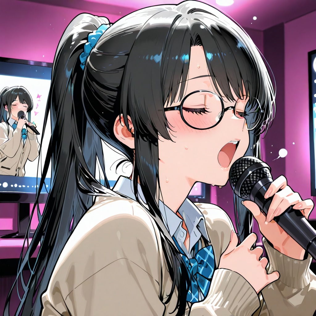カラオケで熱唱する楓ちゃん | の人気AIイラスト・グラビア