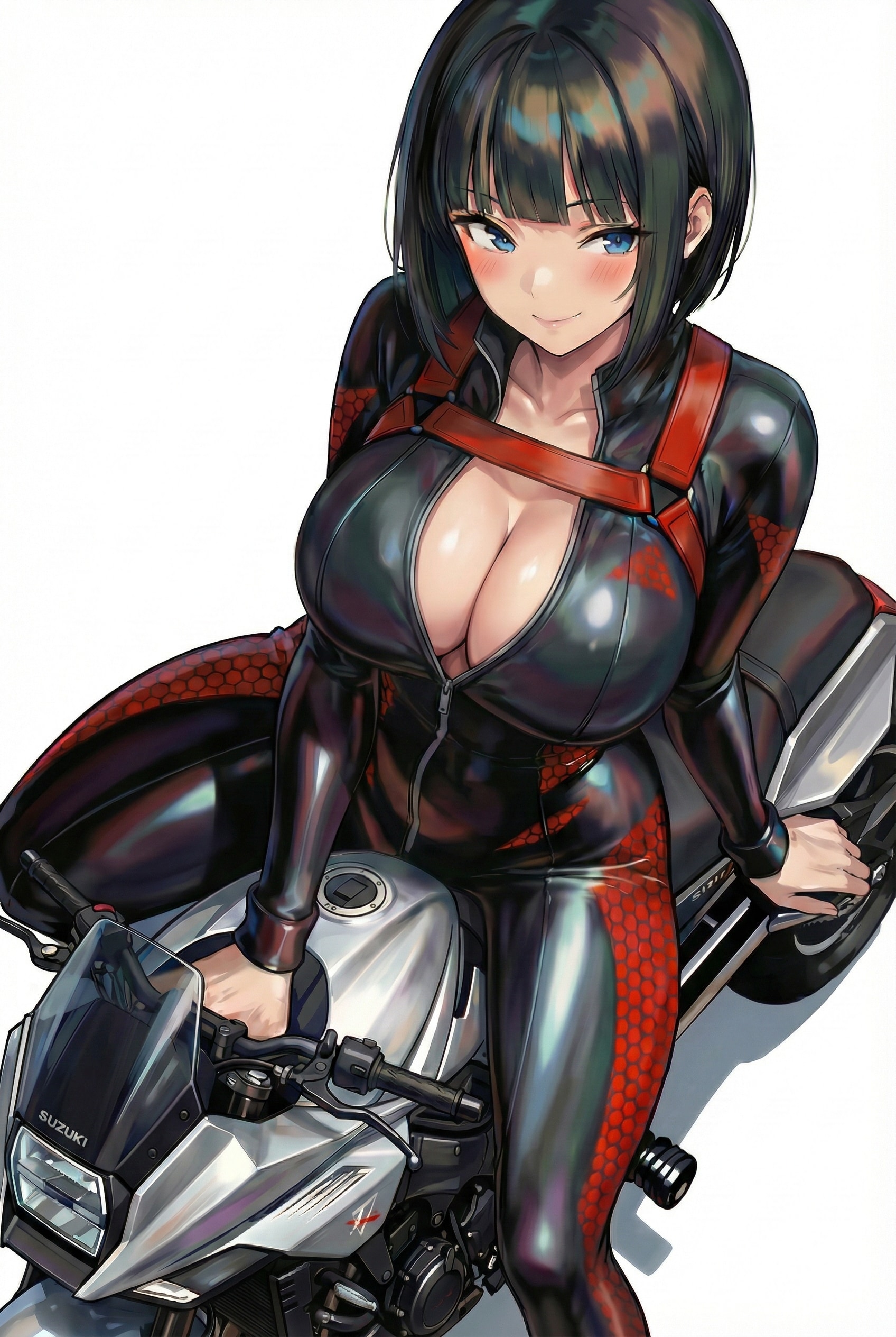 バイクに乗るかっこいいお姉さん