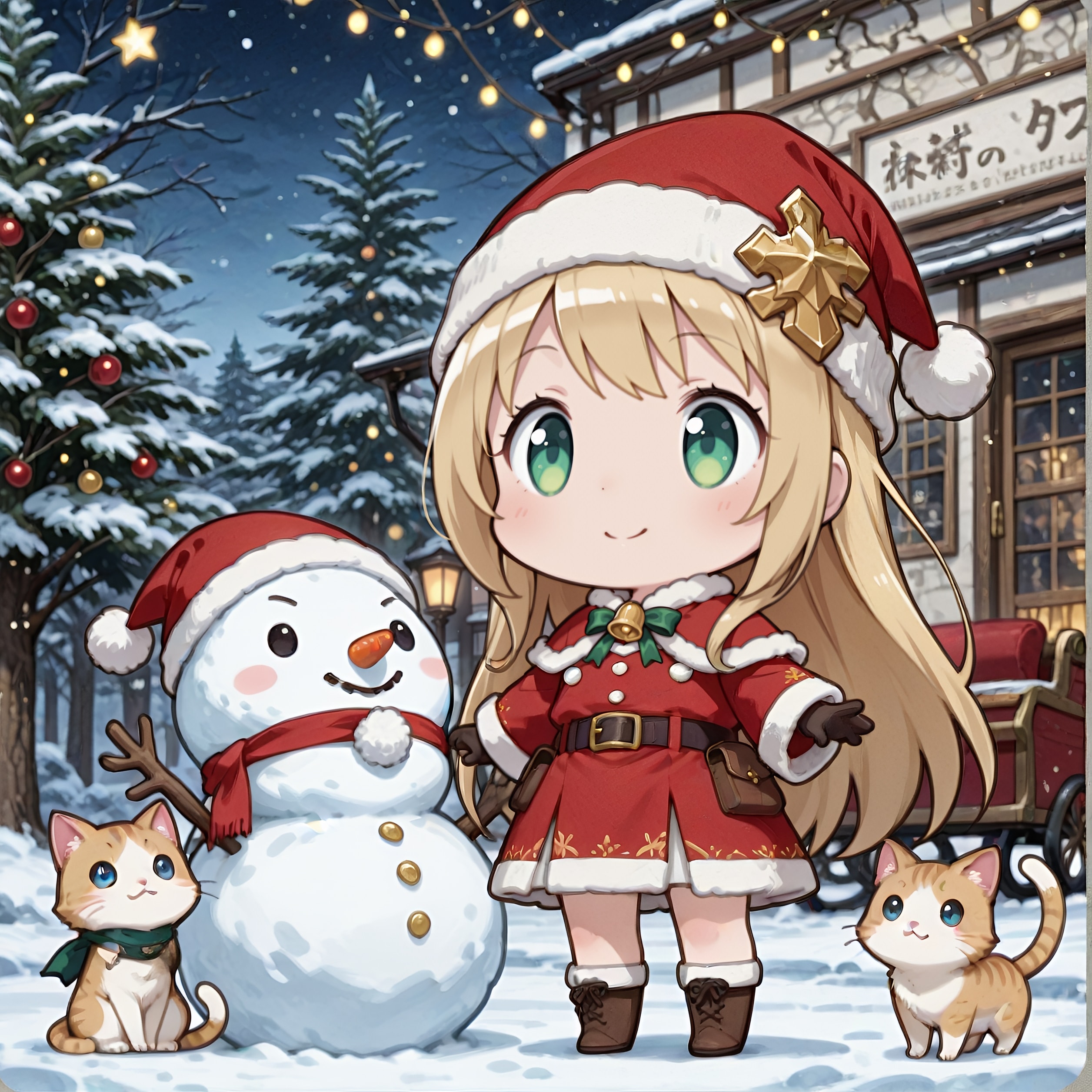 ねこさんとクリスマス クリスマス8日前 | の人気AIイラスト・グラビア