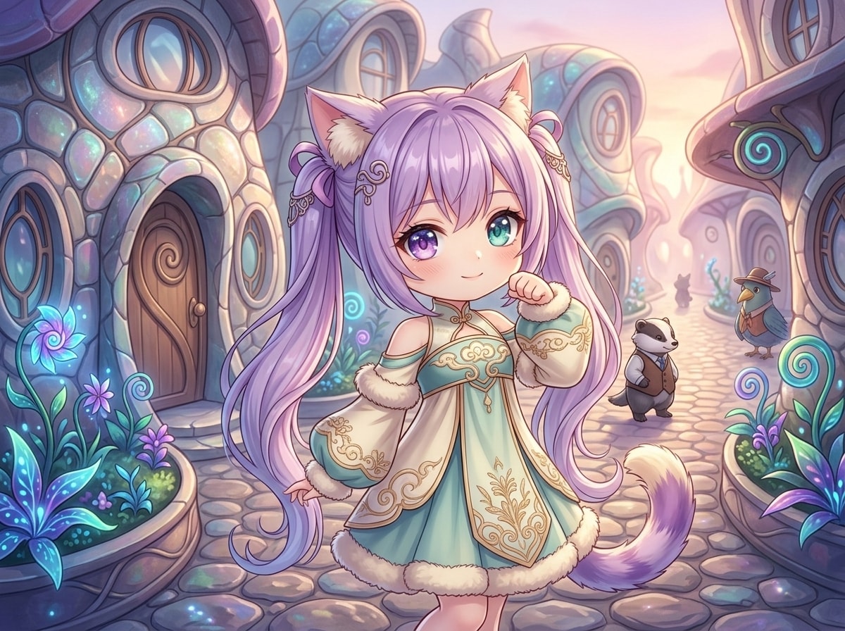 紫ツイにゃん | の人気AIイラスト・グラビア