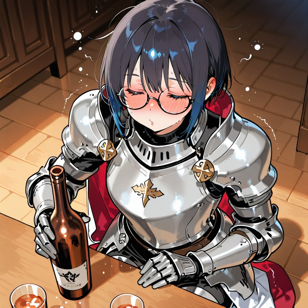 飲みすぎたメガネっ娘騎士ちゃん
