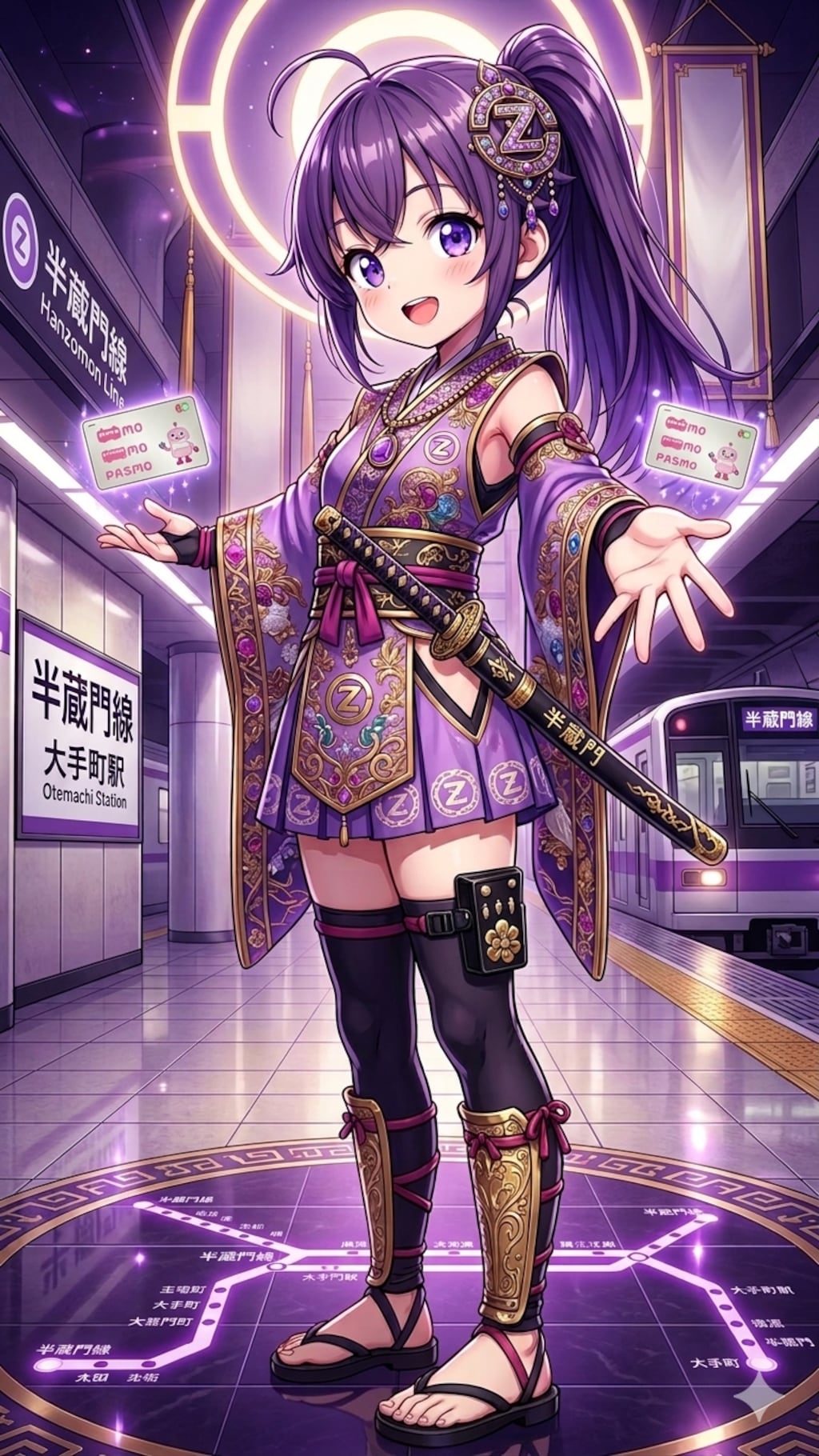 擬人化した半蔵門線の守護神に扮するクノイチ