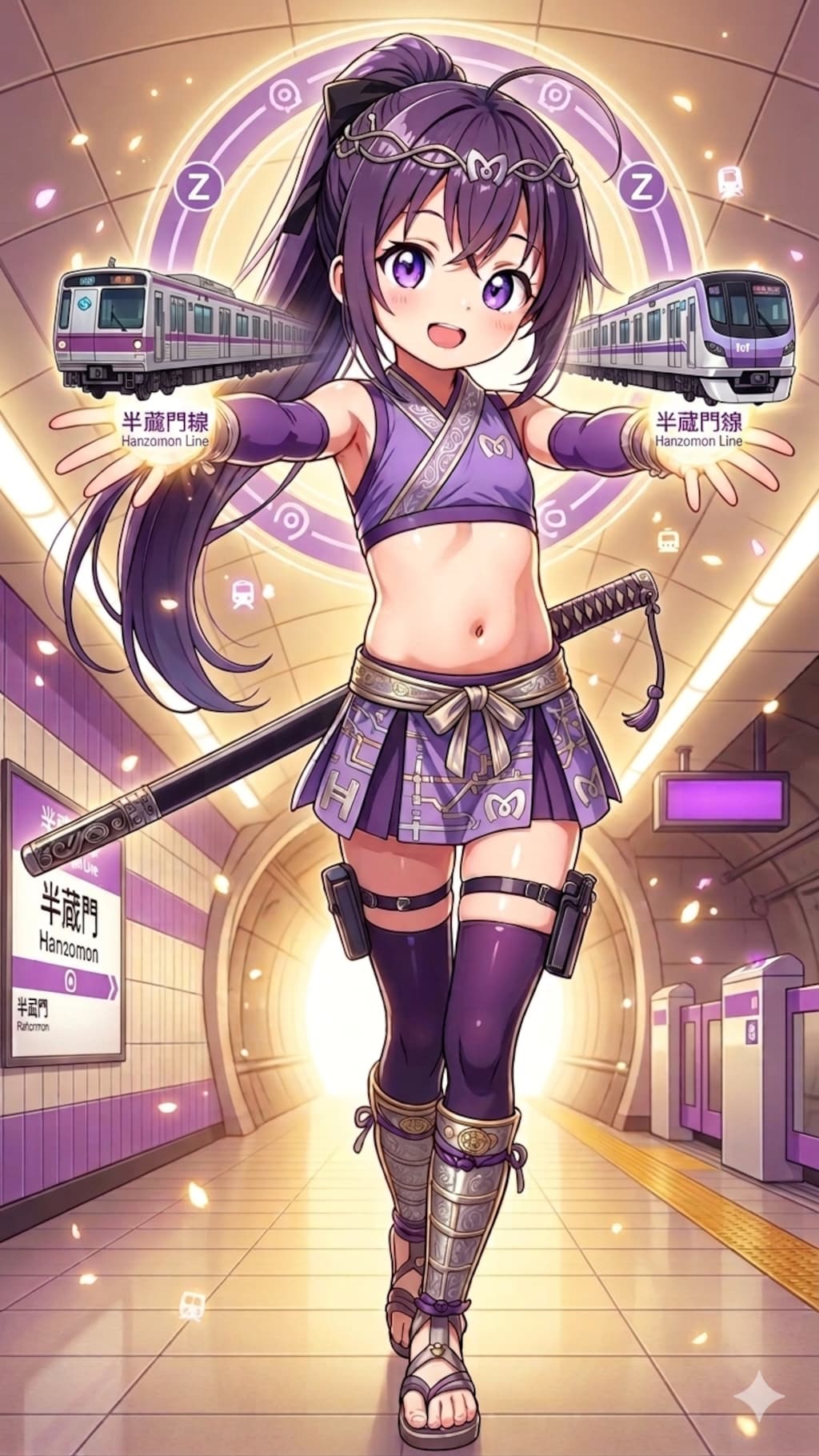 擬人化した半蔵門線の守護神に扮するクノイチ