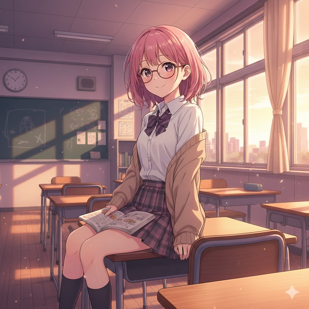 君と、夕暮れの教室で | の人気AIイラスト・グラビア