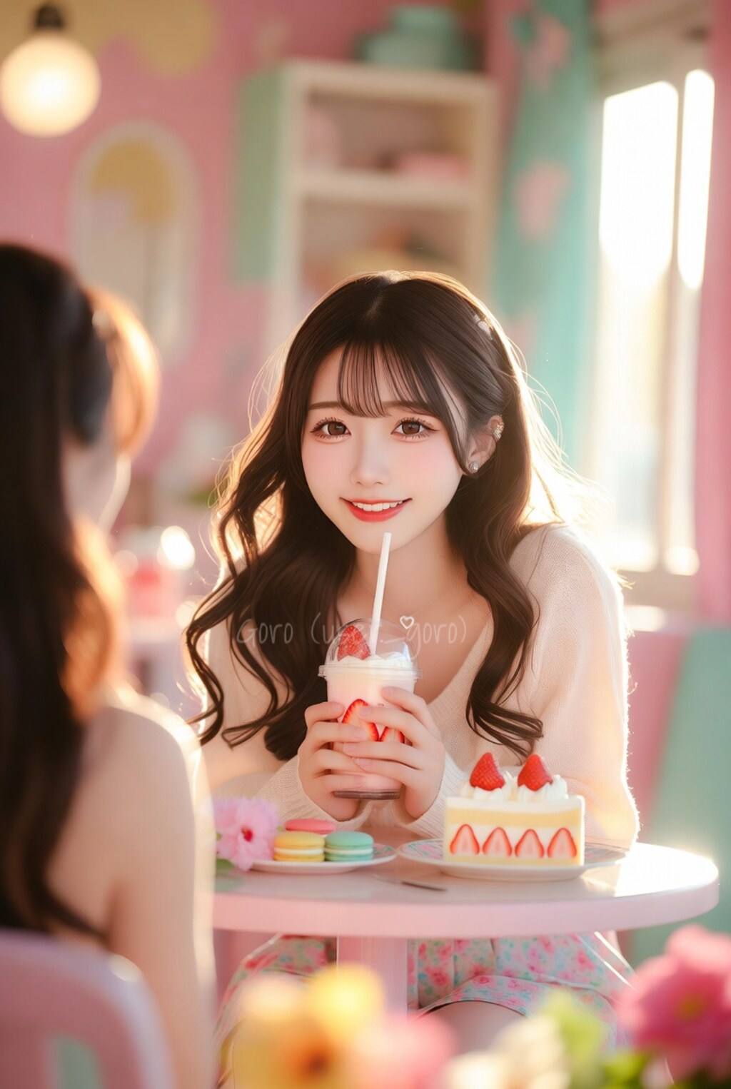 パステルカフェのテーブルの下2