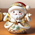 白磁器に螺鈿金彩のサンタクロース 4枚目