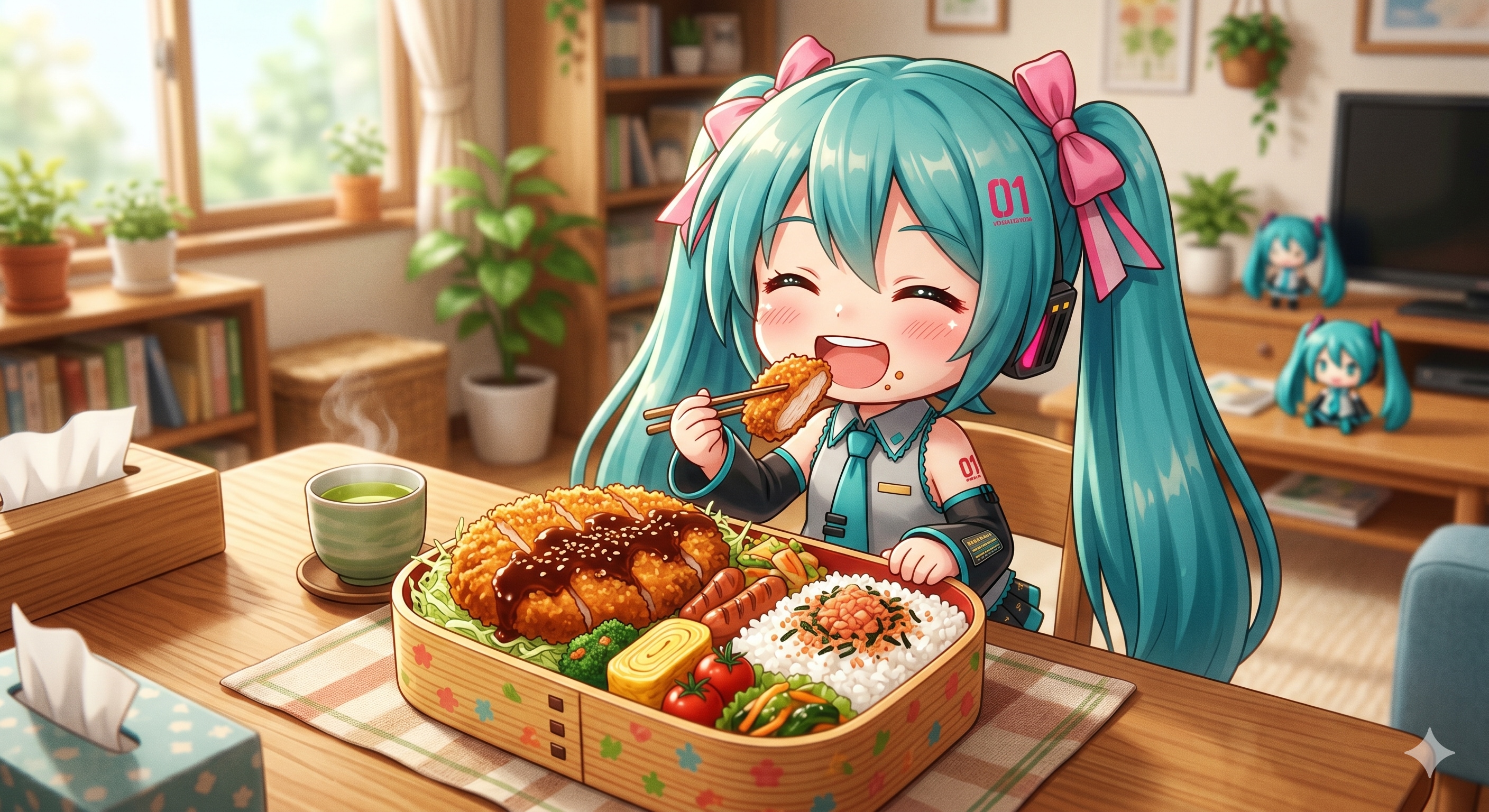 今日のお昼はチキンカツ弁当です | の人気AIイラスト・グラビア