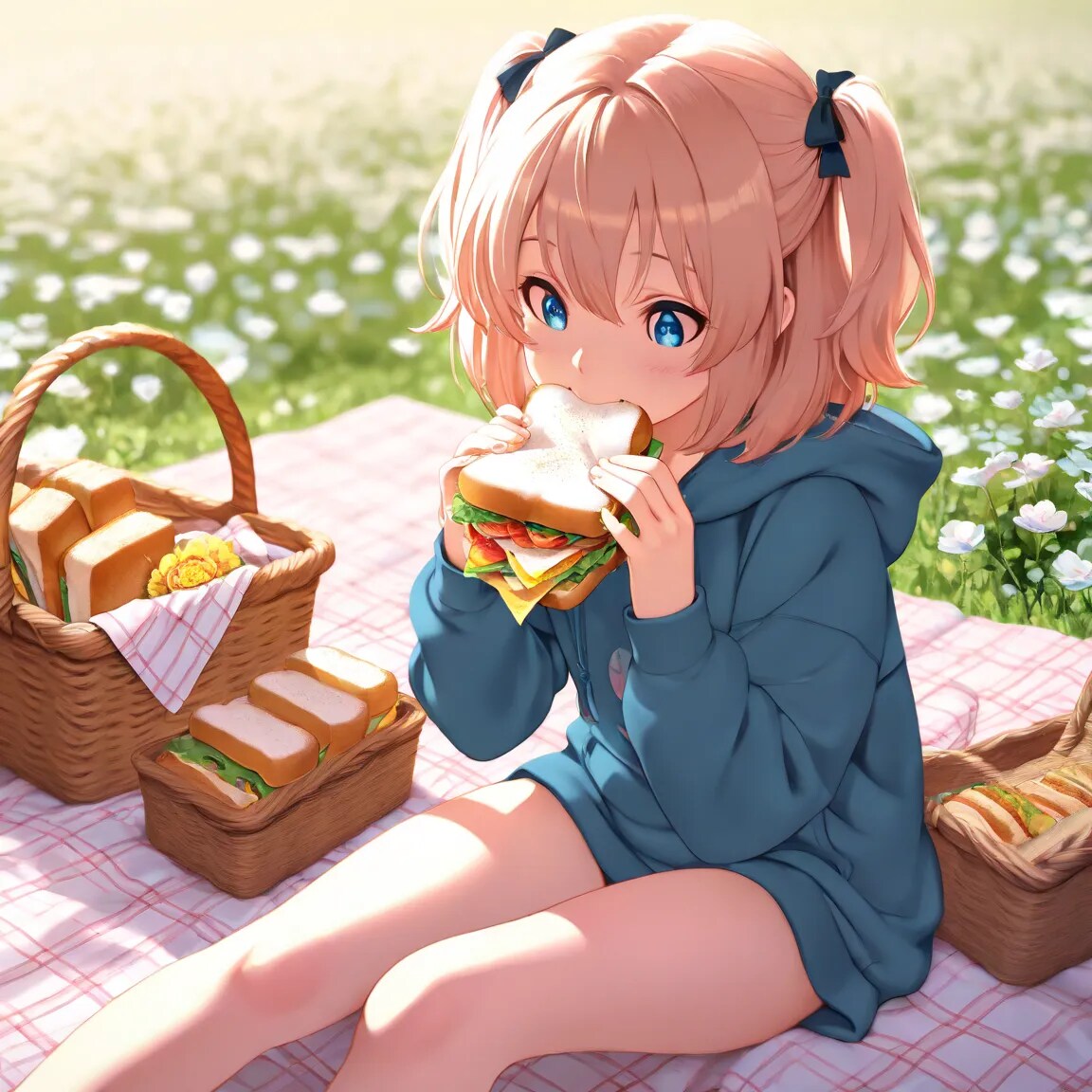 外でお昼