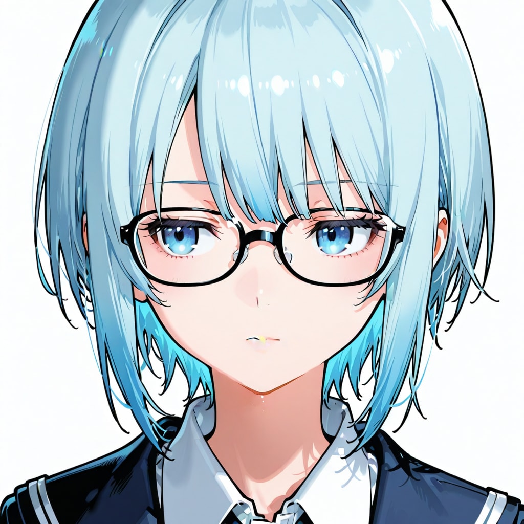 クールなシアンメガネっ娘ちゃん | の人気AIイラスト・グラビア