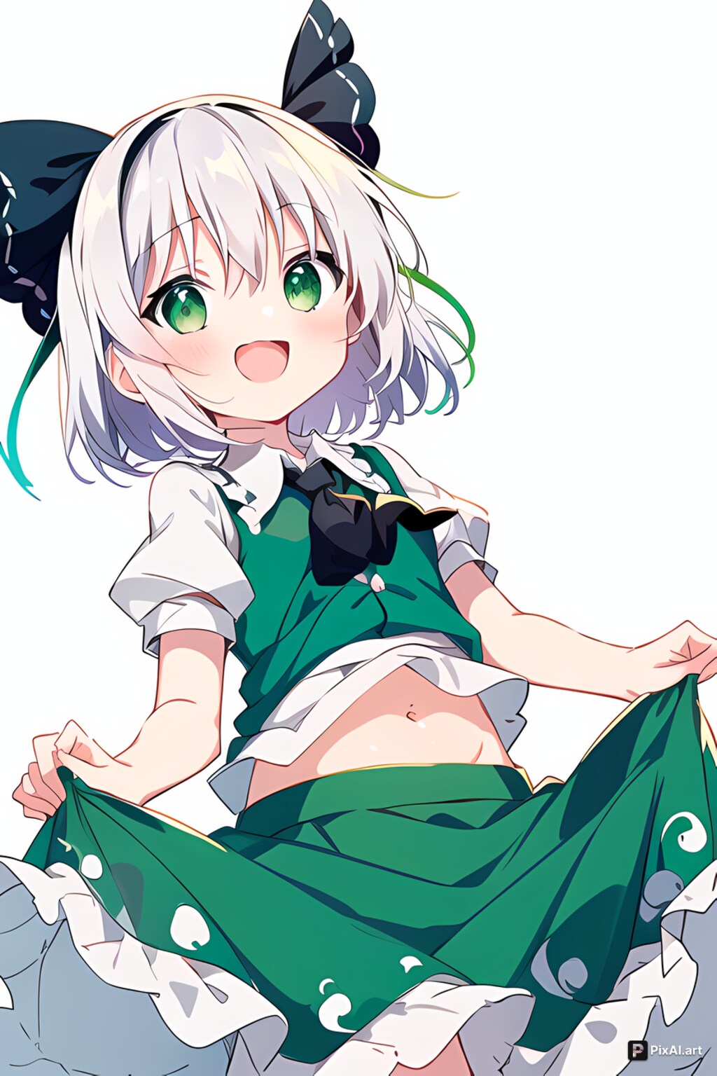 へそチラたくし上げ
