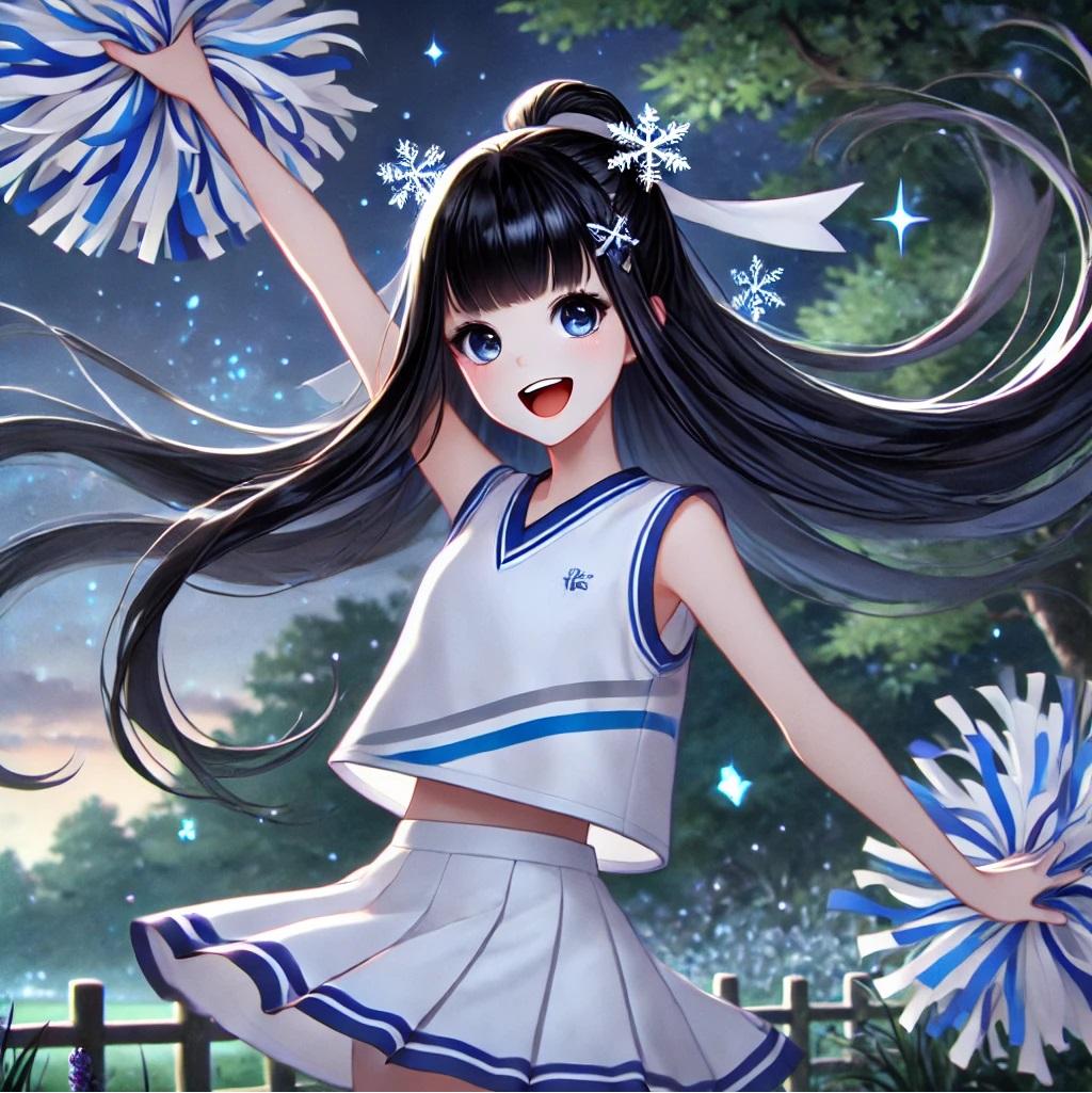 黒髪ロングでチア衣装の少女６ | の人気AIイラスト・グラビア
