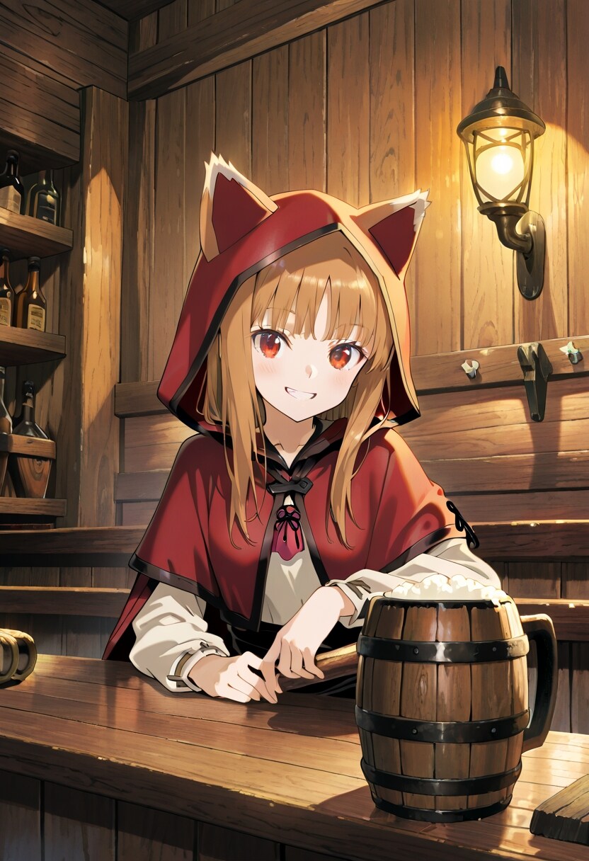 ビール好きな狼娘