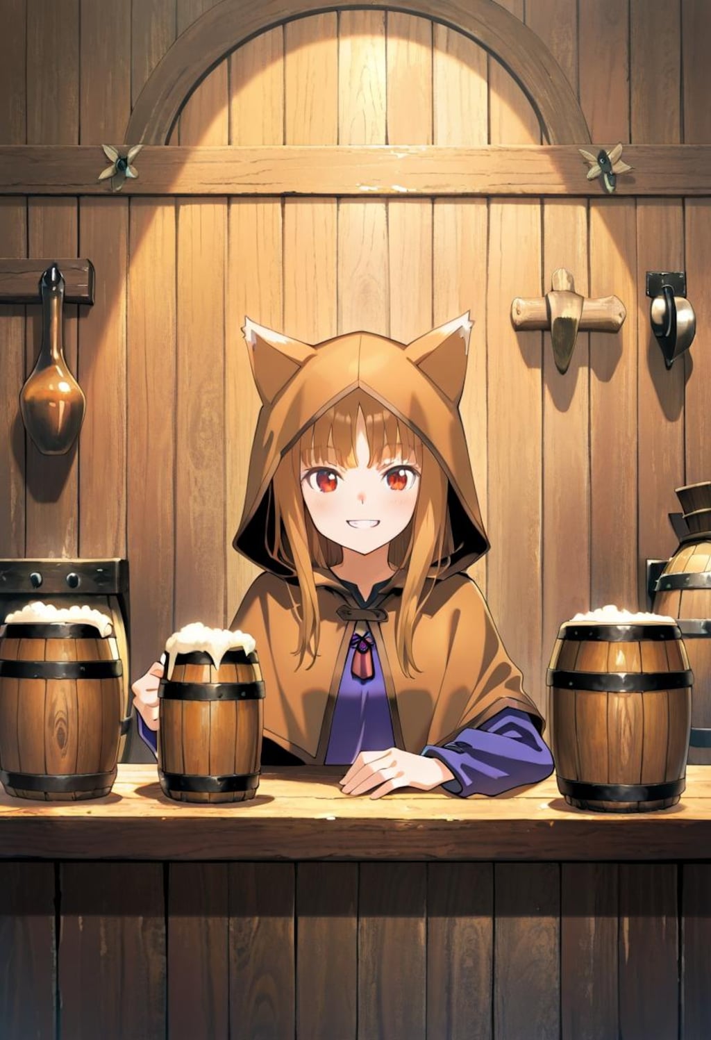 ビール好きな狼娘