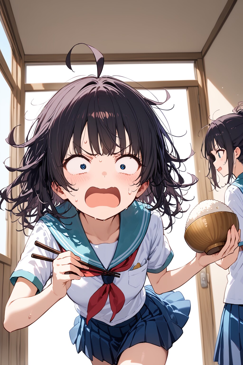 朝は米派の遅刻少女
