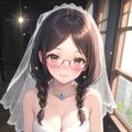 眼鏡三つ編み姉妹のウェディングドレス 3枚目