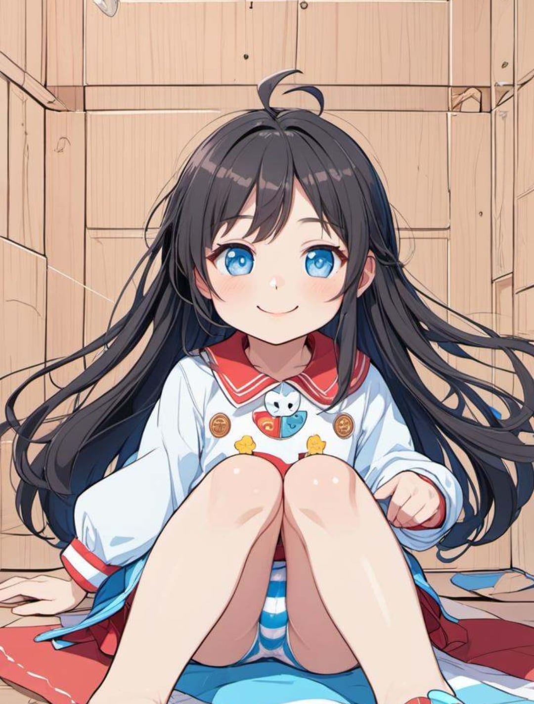 パンツが見えちゃってる小さな女の子