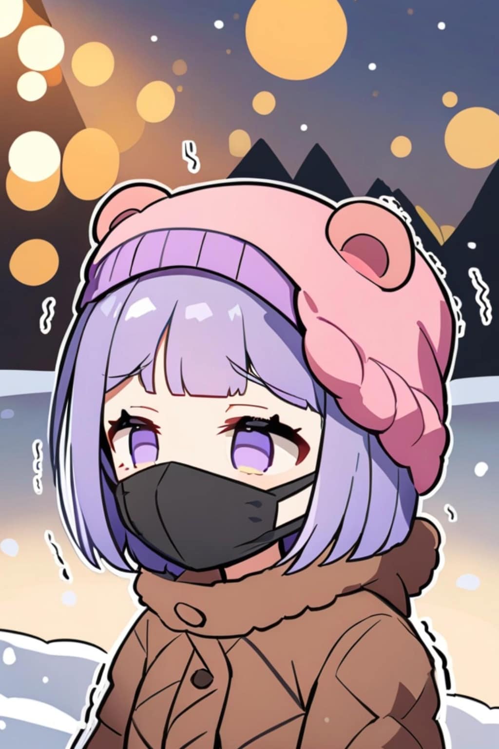 冬の紫髪ちゃん