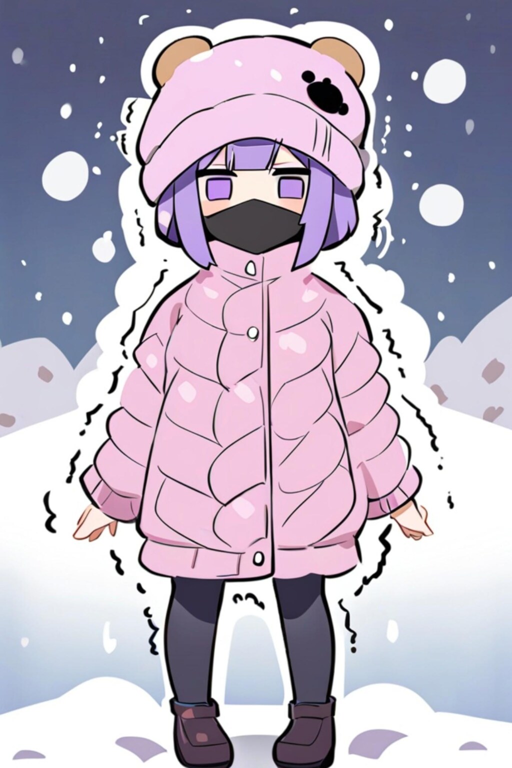 冬の紫髪ちゃん