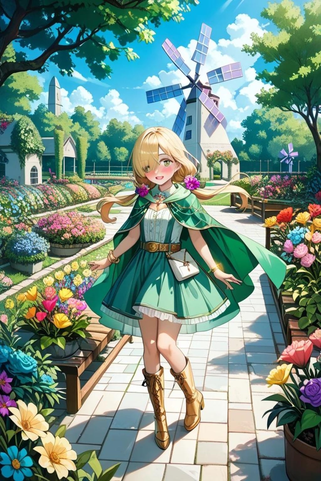 緑のドレスのちっぱい天使