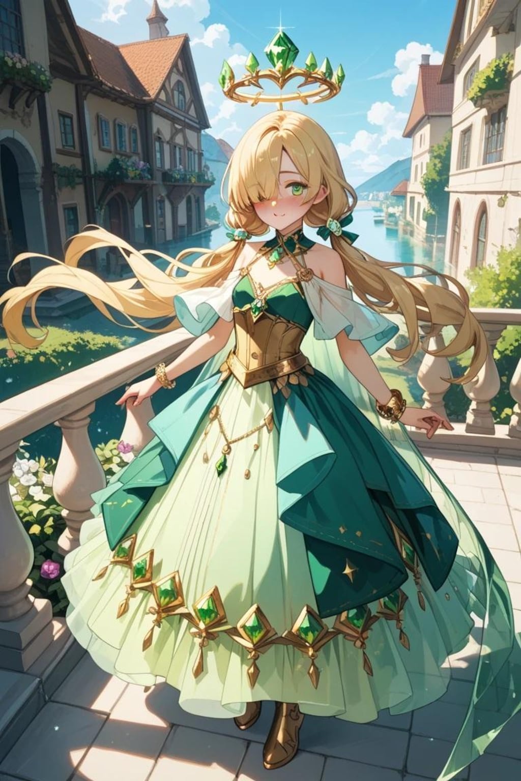 緑のドレスのちっぱい天使