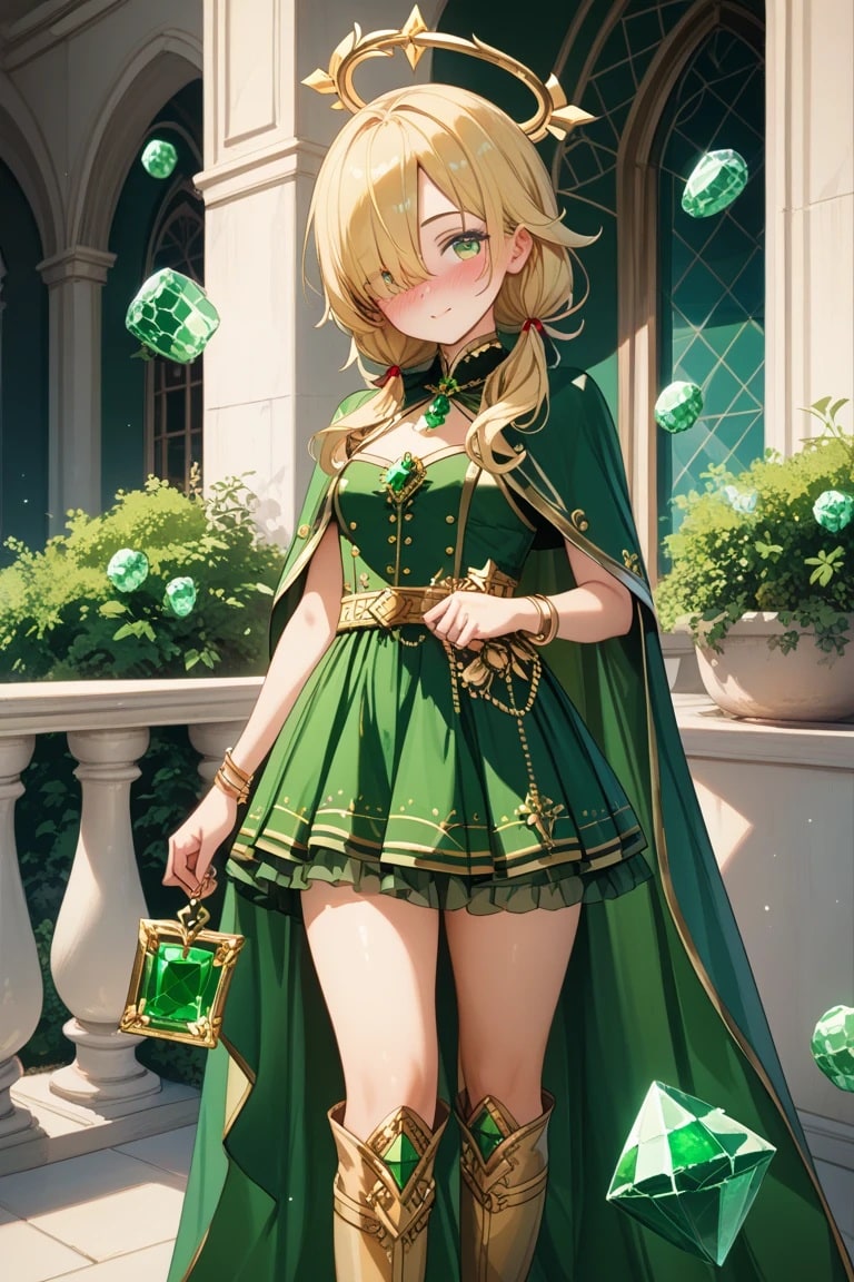 緑のドレスのちっぱい天使 | の人気AIイラスト・グラビア