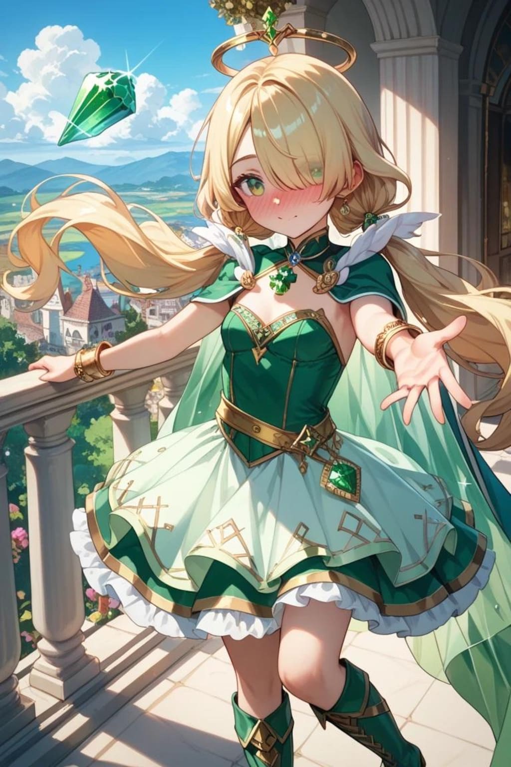 緑のドレスのちっぱい天使