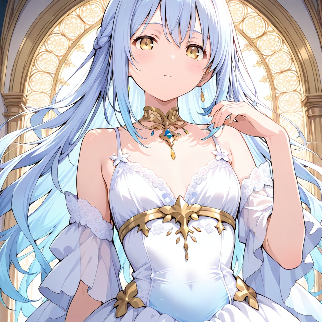 水色髪の女の子