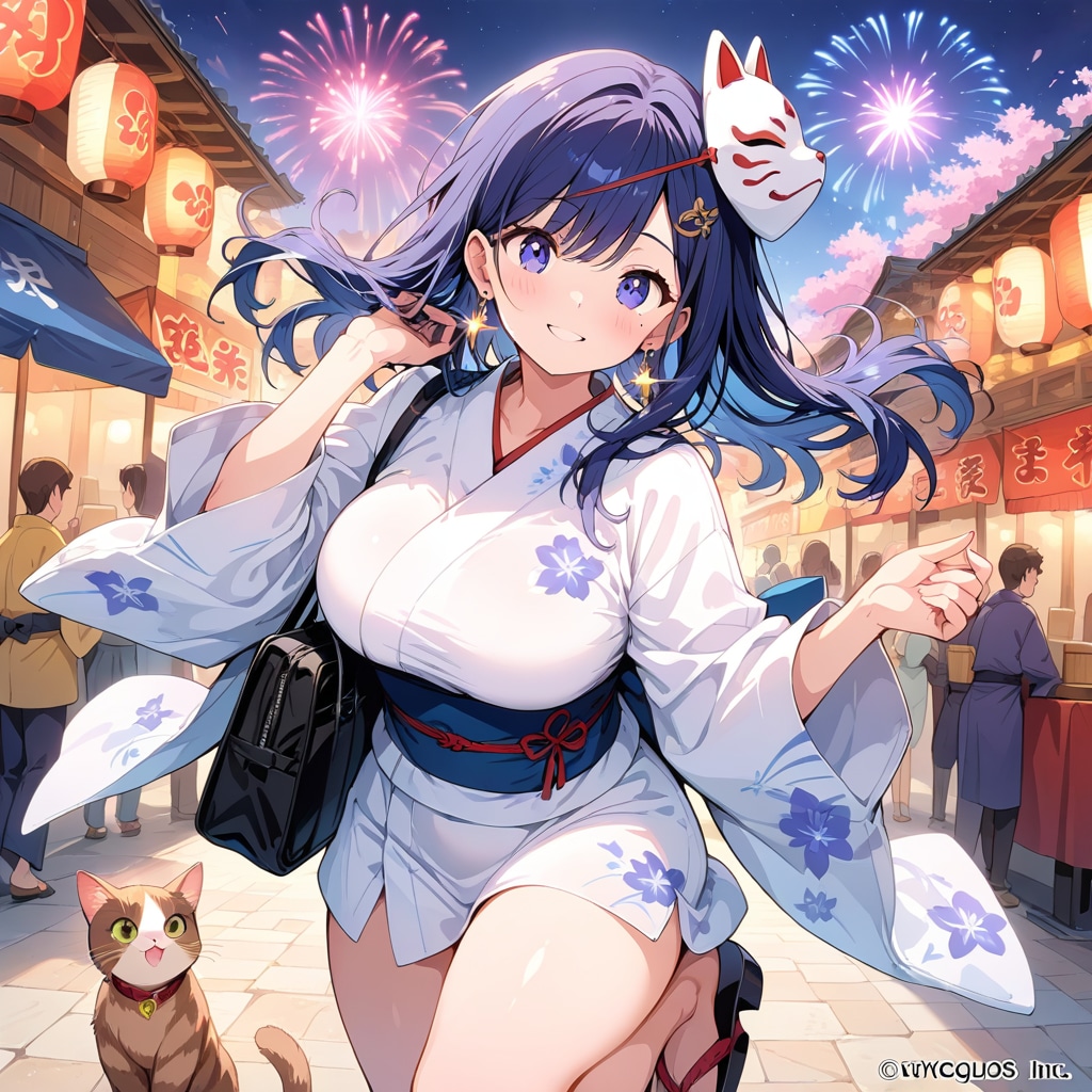 お祭りでルンルンになる、いい大人の、あい。