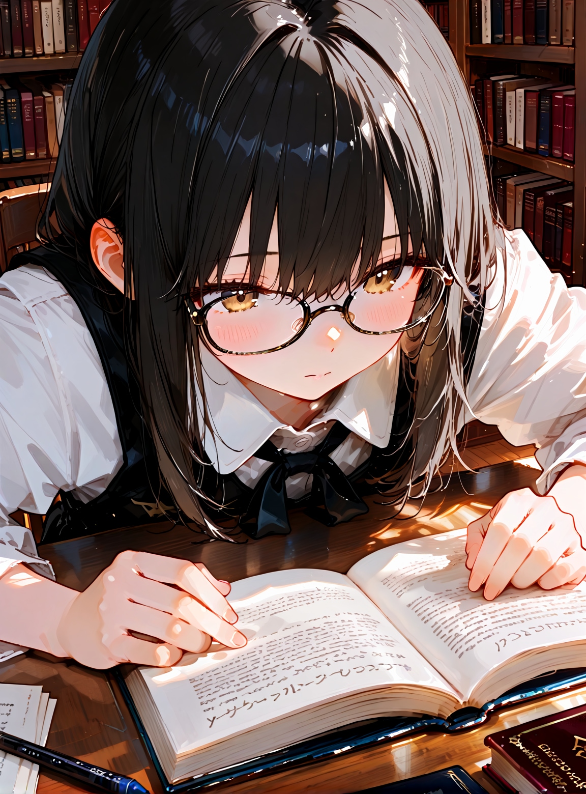 図書館で調べ物 | の人気AIイラスト・グラビア