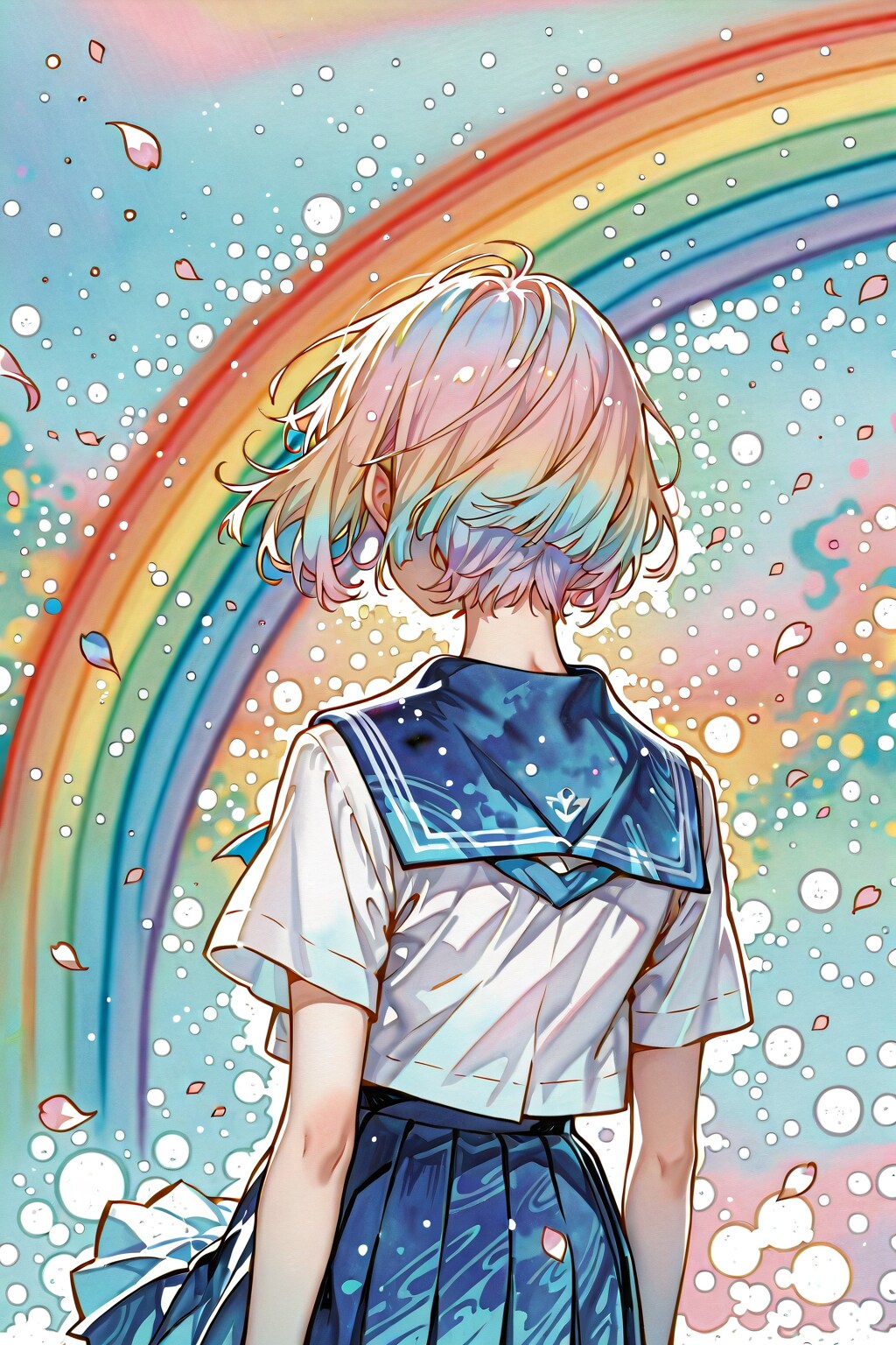 from behind（JK） | の人気AIイラスト・グラビア