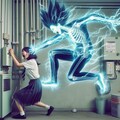 昔のアニメの感電した表現をやってみたい 2枚目